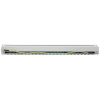 Intellinet 24-Port Cat6a Patchpanel, geschirmt, FTP, 1 HE, Klemmleisten mit 90 Grad abgewinkelten Kabeleinführungen, grau, IEEE 802.3, IEEE 802.3ab, IEEE 802.3u, Gigabit Ethernet, Cat6a, F/UTP (FTP), 22/24, Grau