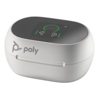 HP POLY Voyager Free 60+ UC M White Sand Earbuds +BT700 USB-A Adapter +Touchscreen-Ladeetui, Kabellos, Anrufe/Musik, Kopfhörer, Weiß