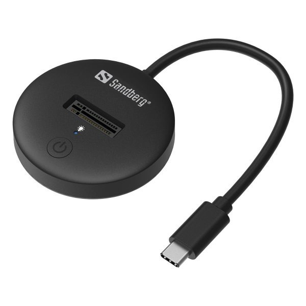 SANDBERG USB 3.2 Dock for M.2+NVMe SSD, SSD, M.2, 4 TB, USB Typ-C, 10 Gbit/s, Schwarz