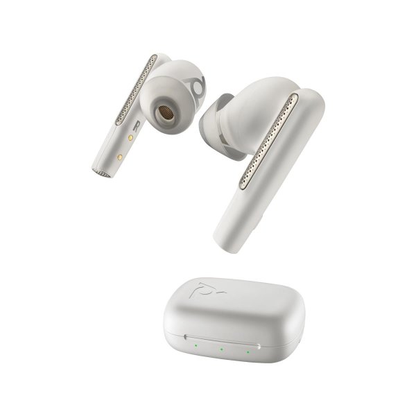 HP POLY Voyager Free 60 UC M White Sand Earbuds +BT700 USB-C Adapter +Basic-Ladeetui, Kabellos, Anrufe/Musik, Kopfhörer, Weiß