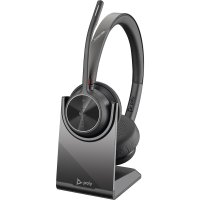 HP POLY Voyager 4320 UC Stereo USB-A Headset +BT700 USB-A Adapter +Ladestation, Kabellos, Anrufe/Musik, 20 - 20000 Hz, 162 g, Kopfhörer, Schwarz