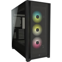 Corsair iCUE 5000X RGB, Midi Tower, PC, Schwarz, ATX, EATX, ITX, micro ATX, Mini-ITX, Kunststoff, Stahl, Gehärtetes Glas, Gaming