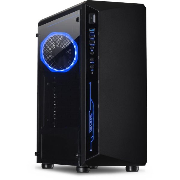 Inter-Tech C-3 Saphir, Tower, PC, Schwarz, ATX, ITX, micro ATX, Stahl, Gehärtetes Glas, Gaming