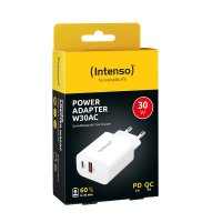 Intenso POWER ADAPTER USB-A/USB-C/7803012, Drinnen, AC, 20 V, Weiß