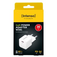 Intenso POWER ADAPTER USB-C GAN/7803022, Drinnen, AC, 20 V, Weiß