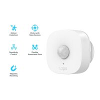 TP-LINK Tapo Intelligenter Bewegungssensor, Kabellos, 7 m, Decke/Wand, Drinnen, Weiß, 120°