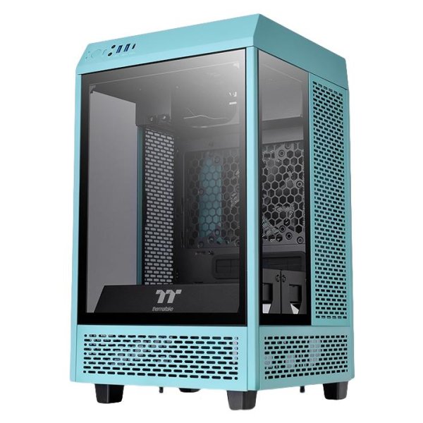 Thermaltake The Tower 100, Mini Tower, PC, Türkis, Mini-ITX, SPCC, Gehärtetes Glas, 19 cm