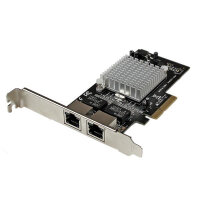 StarTech.com 2 Port PCI Express Gigabit Ethernet Netzwerkkarte - PCIe Server Adapter, Eingebaut, Kabelgebunden, PCI Express, Ethernet, 2000 Mbit/s, Aluminium, Schwarz