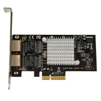 StarTech.com 2 Port PCI Express Gigabit Ethernet Netzwerkkarte - PCIe Server Adapter, Eingebaut, Kabelgebunden, PCI Express, Ethernet, 2000 Mbit/s, Aluminium, Schwarz