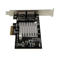 StarTech.com 2 Port PCI Express Gigabit Ethernet Netzwerkkarte - PCIe Server Adapter, Eingebaut, Kabelgebunden, PCI Express, Ethernet, 2000 Mbit/s, Aluminium, Schwarz