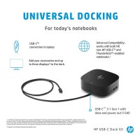 HP USB-C-Dockingstation G5, Kabelgebunden, USB 3.2 Gen 1...