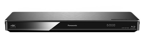 Panasonic DMP-BDT385EG, 4K Ultra HD, NTSC,PAL, 1080p,2160p, DTS Digital Plus,DTS-HD,DTS-HD HR,DTS-HD Master Audio,Dolby Digital,Dolby Digital Plus,Dolby TrueHD, AVCHD,BDMV,MKV,MPO,XVID, AAC,ALAC,FLAC,MP3,WAV,WMA