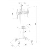 Techly ICA-TR23, Schwarz, Schwarz, 1 Regale, 40 kg, 177,8...