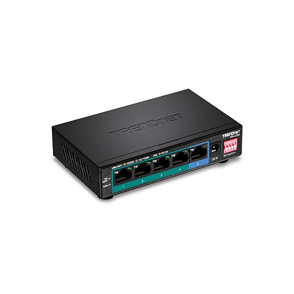 TRENDnet TPE-LG50, Unmanaged, Gigabit Ethernet (10/100/1000), Vollduplex, Power over Ethernet (PoE)