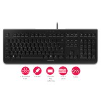 Cherry KC 1000, Volle Größe (100%), Kabelgebunden, USB, QWERTY, Schwarz