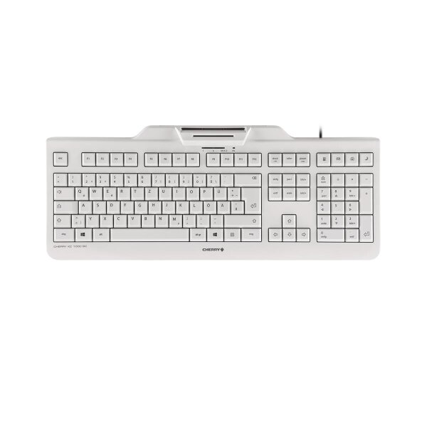 Cherry KC 1000 SC Kabelgebundene Chipkarten Tastatur, Hell Grau, USB (QWERTZ - DE), Volle Größe (100%), Kabelgebunden, USB, QWERTZ, Grau