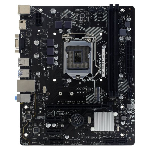 Biostar H510MHP 2.0, Intel, LGA 1200 (Socket H5), Intel® Celeron®, Intel® Core™ i3, Intel® Core™ i5, Intel® Core™ i7, Intel® Core™ i9, Intel® Pentium®, DDR4-SDRAM, 64 GB, DIMM