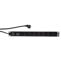 LogiLink PDU8A01, Standard, 1U, Polypropylen (PP),...