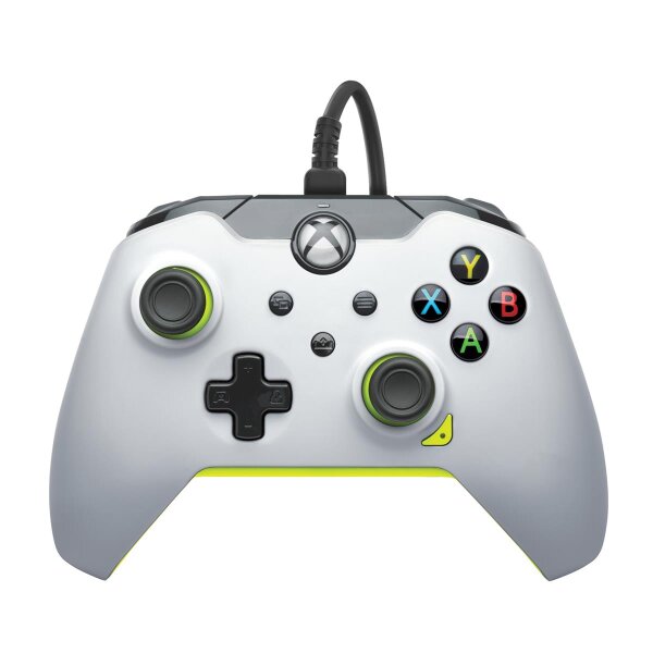 PDP Kabelgebundener Controller: Electric White Für Xbox Series X|S, Xbox One und Windows 10/11, Gamepad, PC, Xbox One, Xbox Series S, Xbox Series X, D-Pad, Menü-Taste, Schaltfläche Teilen, View button, Analog / Digital, Kabelgebunden, USB