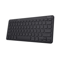 Trust Lyra, Tenkeyless (80 - 87 %), Verkabelt & Kabellos, USB + RF Wireless + Bluetooth, Scherenschalter, Schwarz