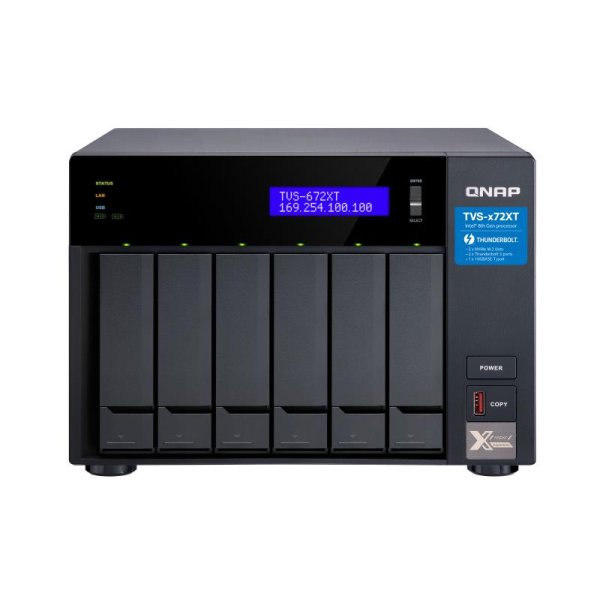 QNAP TVS-672XT, NAS, Tower, Intel® Core™ i3, Schwarz