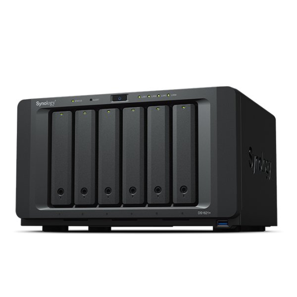 Synology DiskStation DS1621+, NAS, Tower, AMD Ryzen, V1500B, 60 TB, Schwarz