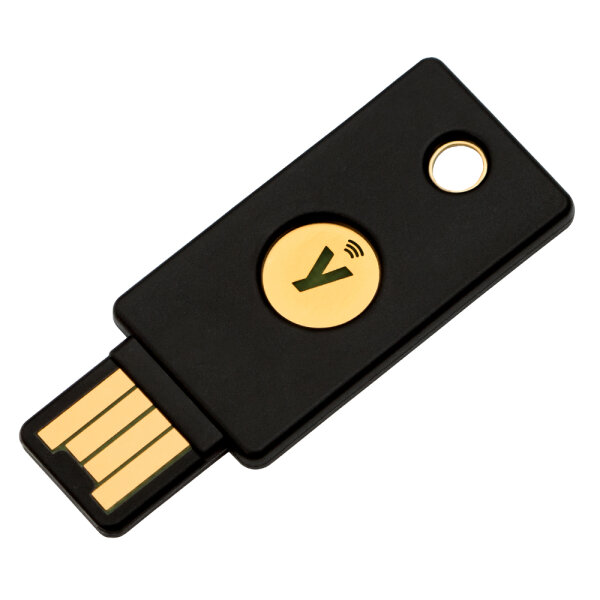 YUBICO YubiKey 5 NFC, Android, Windows 10, iOS, No Batteries Required, Schwarz, USB-A, FIDO 2 Certified, FIDO Universal 2nd Factor (U2F) Certified