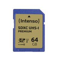 Intenso SD Karte UHS-I Premium, 64 GB, SDXC, Klasse 10,...