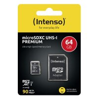 Intenso 3423490, 64 GB, MicroSDXC, Klasse 10, UHS-I, 90...