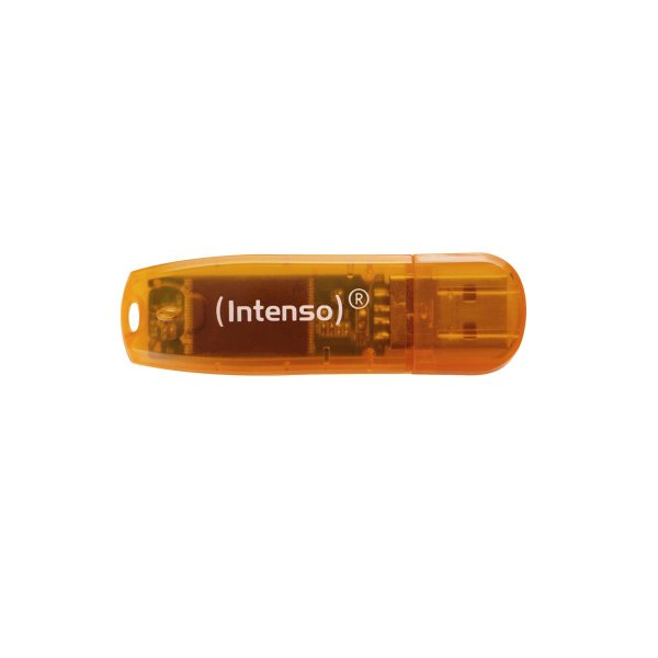 Intenso Rainbow Line, 64 GB, USB Typ-A, 2.0, 28 MB/s, Kappe, Orange