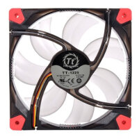 Thermaltake Luna 12 LED Re, Ventilator, 12 cm, 1200 RPM, 20,7 dB, 50,44 cfm, Schwarz, Rot, Transparent