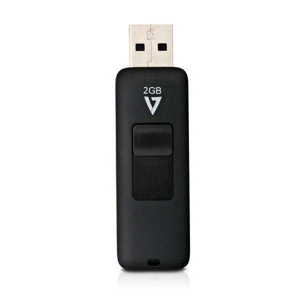 V7 VF22GAR-3E, 2 GB, USB Typ-A, 2.0, 10 MB/s, Dia, Schwarz