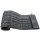 LogiLink Keyboard flexible waterproof, Kabelgebunden, USB + PS/2, QWERTY, Schwarz