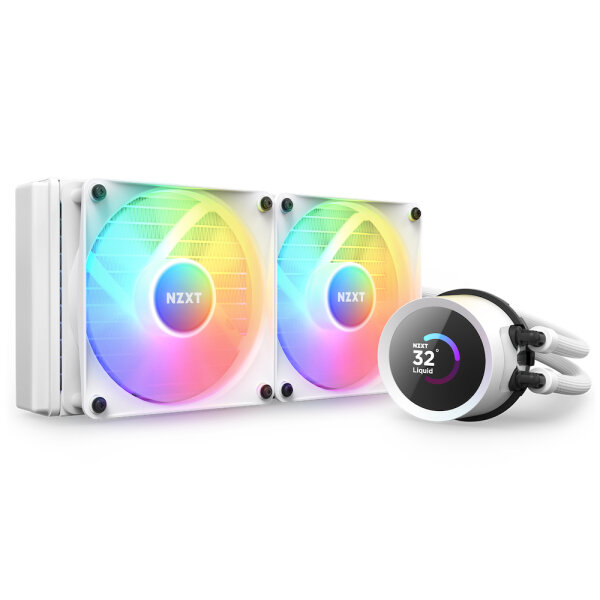 NZXT Kraken 240 RGB, All-in-One-Flüssigkeitskühler, 12 cm, 78,02 cfm, Weiß