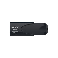 PNY Attache 4, 256 GB, USB Typ-A, 3.2 Gen 1 (3.1 Gen 1), 80 MB/s, Ohne Deckel, Schwarz