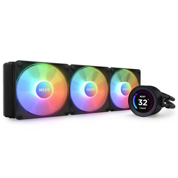 NZXT Kraken Elite 360 RGB, All-in-One-Flüssigkeitskühler, 12 cm, 78,86 cfm, Schwarz