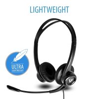 V7 Essentials USB Stereo-Headset mit Mikrofon, Kabelgebunden, Büro/Callcenter, 20 - 20000 Hz, 72,5 g, Kopfhörer, Schwarz