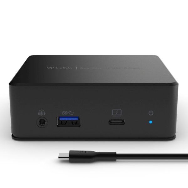 Belkin USB-C Dual Display Docking Station, USB 3.2 Gen 1 (3.1 Gen 1) Type-C, 85 W, Schwarz, 3.5mm, HDMI, RJ-45, USB 3.2 Gen 1 (3.1 Gen 1) Type-A, USB 3.2 Gen 1 (3.1 Gen 1) Type-C, Leistung, 135 W