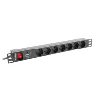 Lanberg PDU-07F-0200-BK, 1U, Horizontal, Schwarz, 7...