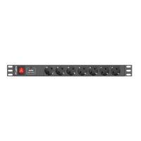 Lanberg PDU-07F-0200-BK, 1U, Horizontal, Schwarz, 7...