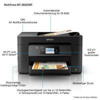 Epson WorkForce Pro WF-3825DWF, Tintenstrahl, Farbdruck, 4800 x 2400 DPI, Farbscan, A4, Schwarz