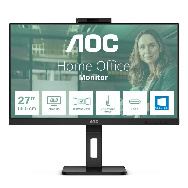 AOC Q27P3QW, 68,6 cm (27"), 2560 x 1440 Pixel, Quad HD, 4 ms, Schwarz