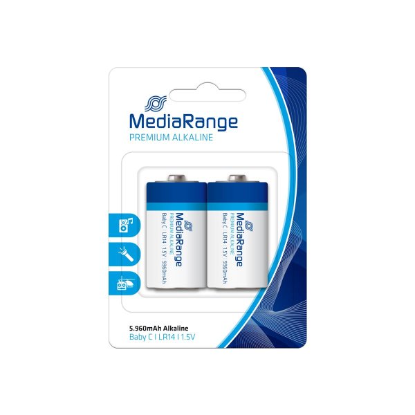 MEDIARANGE MRBAT108, Einwegbatterie, C, Alkali, 1,5 V, 2 Stück(e), 5960 mAh