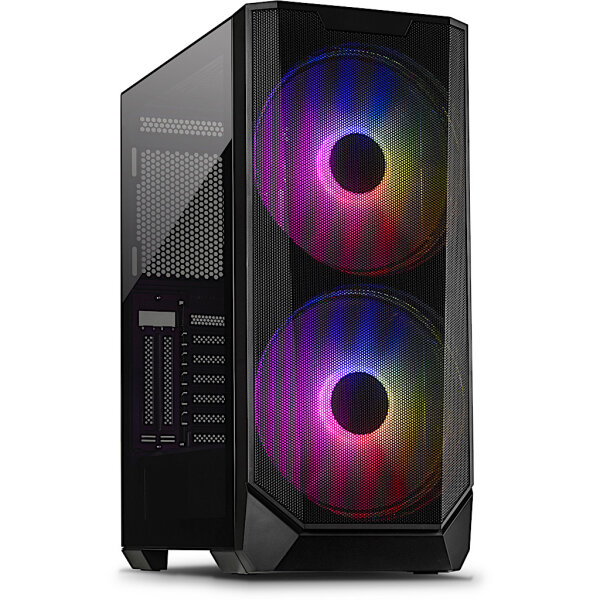 Inter-Tech IT-3503 Airstream, Tower, PC, Schwarz, ATX, EATX, Mini-ITX, uATX, Gaming, 16,5 cm