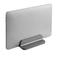 Neomounts vertikaler Laptop-Ständer, Laptop-Aufbewahrungsständer, Silber, Aluminium, 27,9 cm (11"), 43,2 cm (17"), 279,4 - 431,8 mm (11 - 17")