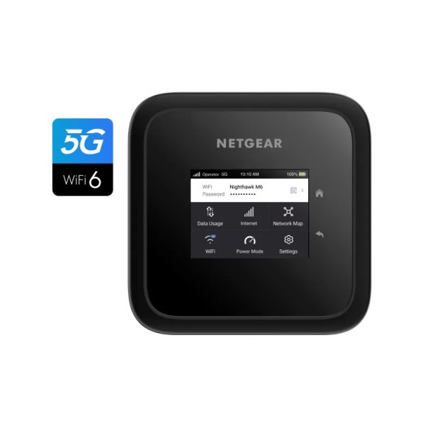 Netgear Nighthawk M6, Router für Mobilfunknetz, Schwarz, Tragbar, LCD, 6,1 cm (2.4"), Gigabit Ethernet