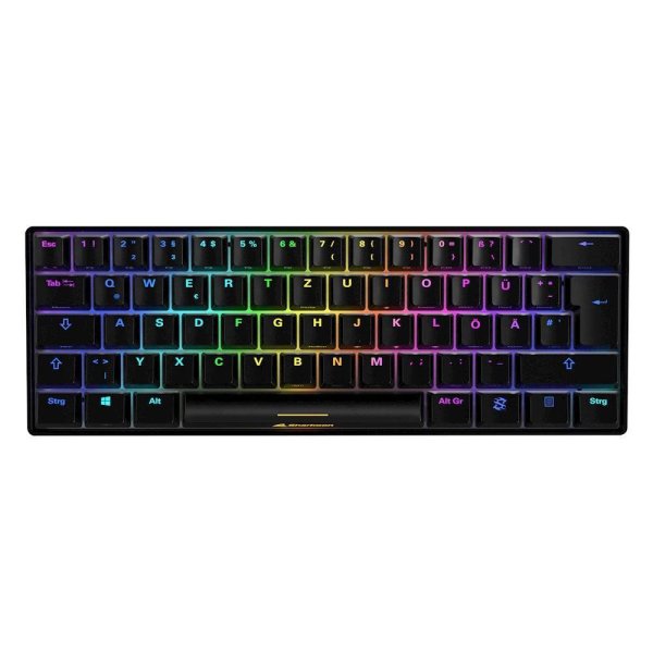 Sharkoon SGK50 S4, 60%, Kabelgebunden, USB, QWERTZ, RGB-LED, Schwarz