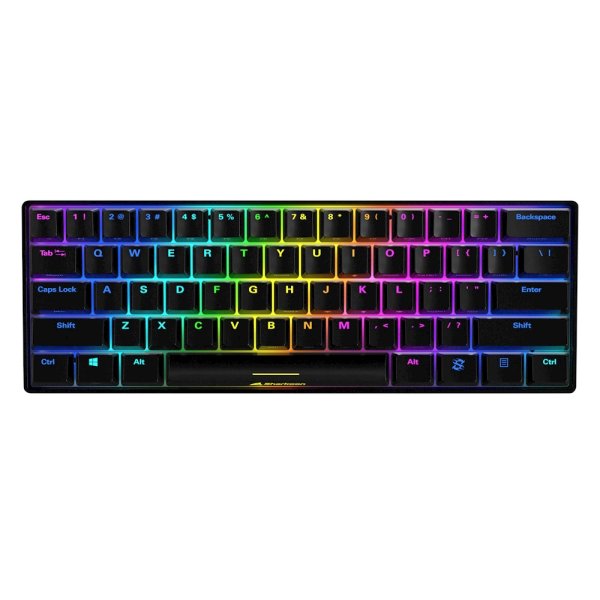 Sharkoon SGK50 S4, 60%, Kabelgebunden, USB, QWERTY, RGB-LED, Schwarz