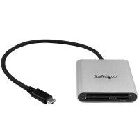 StarTech.com USB 3.0 Kartenleser mit USB-C - SD, MicroSD, CompactFlash, CF, MMC, MicroSD (TransFlash), MicroSDHC, MicroSDXC, SD, SDHC, SDXC, Schwarz, Silber, 5000 Mbit/s, Aluminium, Kunststoff, CE, FCC, RoHS, USB 3.2 Gen 1 (3.1 Gen 1) Type-C