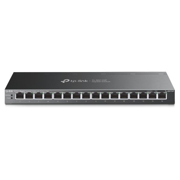 TP-LINK TL-SG116P, Unmanaged, Gigabit Ethernet (10/100/1000), Vollduplex, Wandmontage